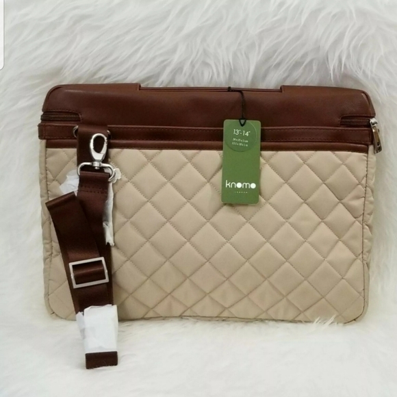 Knomo of London Women's Bayswater Slim 13"-14'' Laptop/Tablet Sleeve Parchment. - Picture 2 of 9